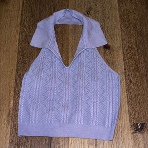 Lavender Sleeveless Knit Sweater